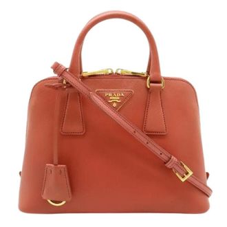 Prada Pre-owned Saffiano 2way handtas - Dames - Pre-owned - Bruin - Maat: ONE Size Leer
