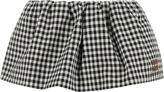 Miu Miu Embroidered Cotton Mini Skirt