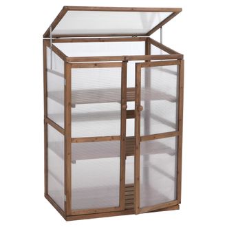 Hhg [nunca Usado] Invernadero Hhg-068, Invernadero De Cultivo, Semillero, Con Ventana Ajustable, De Madera, Con Certificaci&oacute;n Mvg, 110 X 76 X 57 Cm, Marr&oacute;