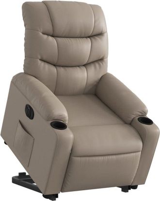 vidaXL Vidaxl - Sill&oacute;n Elevable El&eacute;ctrico Cuero Artificial Capuchino