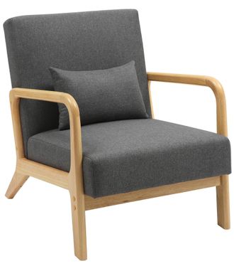Clp Sill&oacute;n Hibbing Con Tapizado De Tela Gris Oscuro