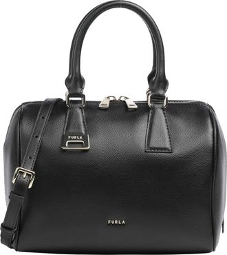 Furla Rectangular Black Shoulder Bag with Gold-Colored Fittings