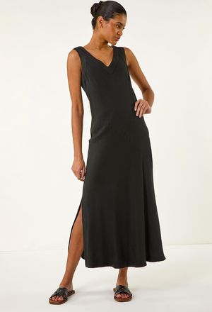 Roman Bias Linen Mix Midi Dress