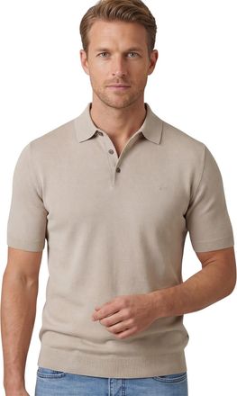 Thomas Maine normale fit Thomas Maine poloshirt beige effen katoen