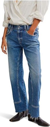 Free People Risk Taker Mid-Rise Straight Womens Jeans Chance : 25 31, Cotton/Denim/Elastane