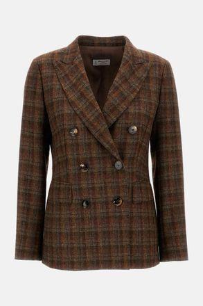 Alberto Biani Brown Double-breasted Blazer
