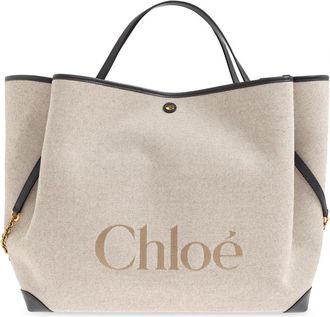 Chlo&eacute; Clover Large tas - Dames - Shoppers - Beige - ONE Size - Katoen - Tassen