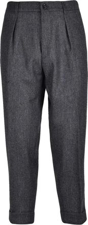 Berwich Grey Virgin Wool Herringbone Formal Pants