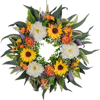 OEM Corona De Eucalipto Artificial De Verano, 40 Cm, Para Puerta De Entrada, Decoraci&oacute;n De Pared Para El Hogar Durante Todo El A&ntilde;o