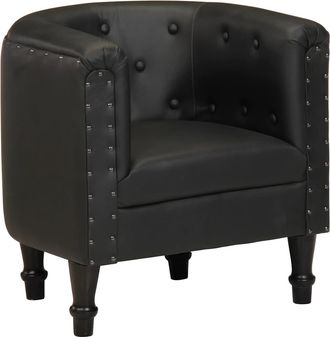 vidaXL Sill&oacute;n De Cuero Aut&eacute;ntico Negro Vidaxl
