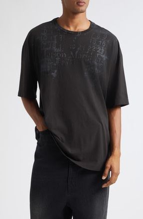 Maison Margiela Numeric Cotton Oversize Graphic T-Shirt in Washed Black at Nordstrom, Size X-Large