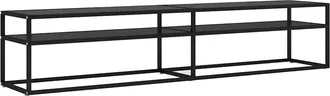 vidaXL Vidaxl - Mueble Para Tv Vidrio Templado Negro 200x40x40,5 Cm