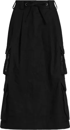 Dolce & Gabbana Midi Skirts, female, Black, Size: XS Cotton Cargo Skirt