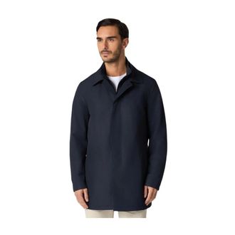 Brooks Brothers Convertible Collar Trench Coat - male - Brooks Brothers - Single-Breasted Coats - Blue - 2XL - Coats