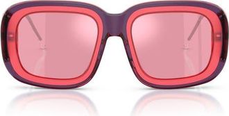 Diesel 52mm Square Sunglasses in Bilayer Pink Transparent at Nordstrom