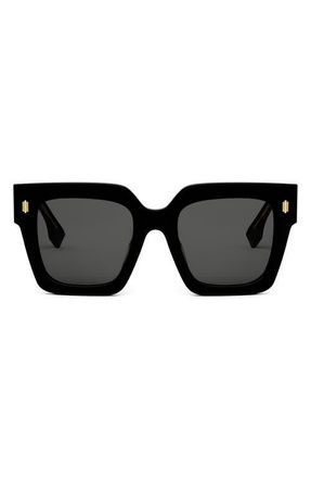 Fendi Roma 50mm Square Sunglasses in Black at Nordstrom