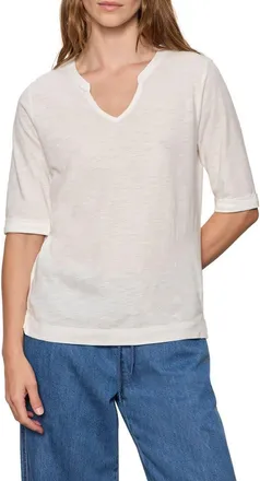 Sanctuary Dolce Notch Neck Top in Chalk White at Nordstrom, Size X-Large