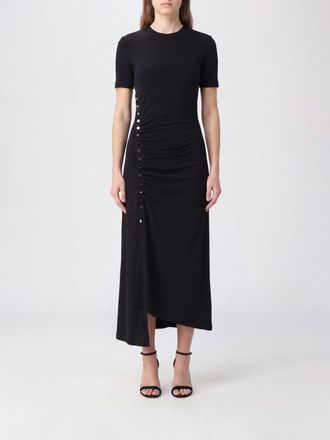 Paco Rabanne Asymmetrical Midi Dress in Jersey with Front Slit