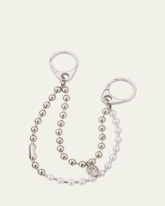 Alexander McQueen Skull and Pearly Double Chain Charm