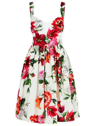 Dolce & Gabbana White Cotton Poplin Dress