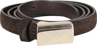 Orciani Dark Brown Peach Oro Slim Suede Belt