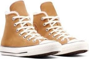 Converse Chuck Taylor All Star Faux Fur Lined High Top Sneaker in Gingersnap/Egret/Egret at Nordstrom Rack, Size 5.5 Womens / 3.5 Mens