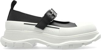 Alexander McQueen Leren schoenen met logo - Dames - Platte Schoenen - Zwart - 40 EU - Leer - Schoenen