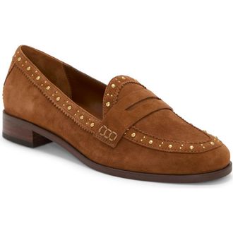 Vince Camuto Camdyn Studded Penny Loafer in Burnt Sugar at Nordstrom Rack, Size 8.5