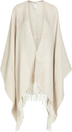 Brunello Cucinelli Metallic-knit Linen-blend Poncho - Beige - One Size