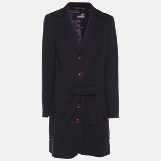 Love Moschino Dark Purple Bow Coats M