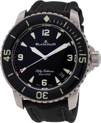 Blancpain Pre-owned Blancpain Fifty Fathoms Automatic Black Dial Mens Watch 5015 12B30 98