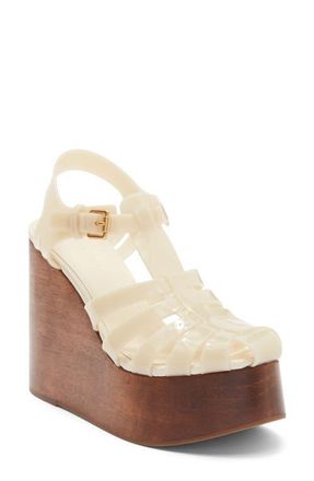 Farm Rio Fisherman Jelly Wedge Sandal in Ivory at Nordstrom, Size 9.5