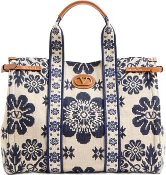 Valentino Garavani Antibes tote bag - women - Cotton/Polyamide - One Size - Neutrals