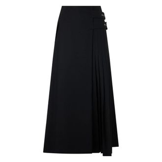 Alberta Ferretti Rokken, Dames, Zwart, S, Wol, Wallet Midi Rok