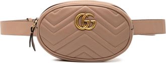 Gucci Beige GG Marmont Matelasse Leather Belt Bag