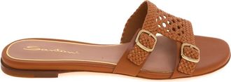 Santoni Didi Mule - Dames - Sandalen - Bruin - 40 EU - Leer - Schoenen