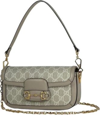 Gucci Pre-owned Horsebit Handbag - Dames - Vintage Schoudertas - Beige - ONE Size - Leer - Vintage