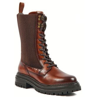 Pod Polly Leather/Textile WoMens Tan Boots - Size UK 5.5