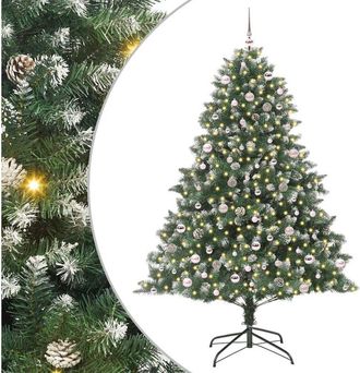 vidaXL &Aacute;rbol De Navidad Artificial Verde 240 Cm Pvc, Pl&aacute;stico Y Acero Vidaxl