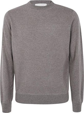 FILIPPO DE LAURENTIIS Truien & Vesten, Heren, Bruin, M, Wol, Cashmere Wollen Trui met Ronde Hals