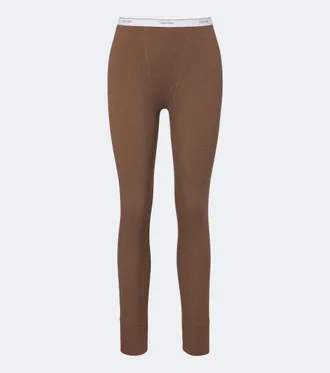 Calvin Klein Leggings Rosalie in misto cotone a coste