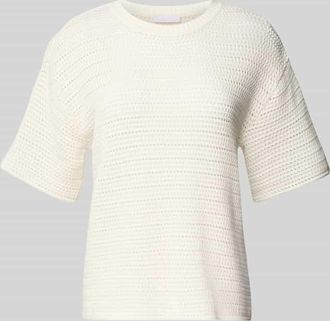 Rich & Royal Strickshirt mit Rundhalsausschnitt in Offwhite, Gr&ouml;&szlig;e XL