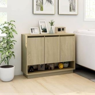 Berkfield Home Sideboard Sonoma Oak 97x31x75 cm Engineered Wood in Beige | Size: 97 x 31 x 75 cm