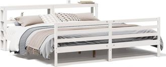 vidaXL Cama Sin Colch&oacute;n Madera Maciza De Pino Blanca 180x200 Cm Vidaxl