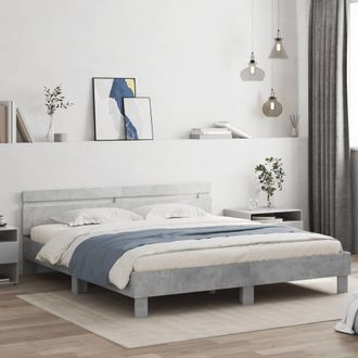 Berkfield Home Bed Frame without Mattress Concrete Grey 180x200 cm Super King