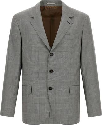 Brunello Cucinelli Prince of Wales Blazer - Heren - Blazers - Grijs - XL - Wol - Jassen