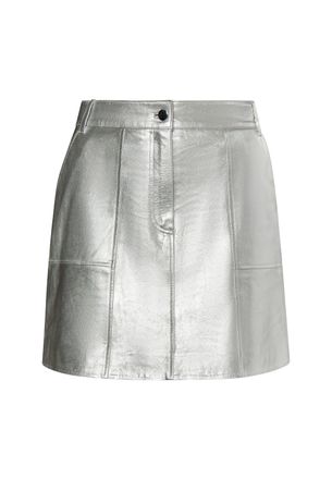 Faina Leren rok Dames zilver
