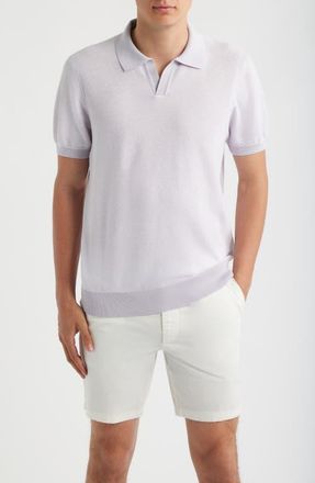 BOSS H-Narciso Stripe Johnny Collar Polo in Light/Pastel Purple at Nordstrom, Size Xx-Large