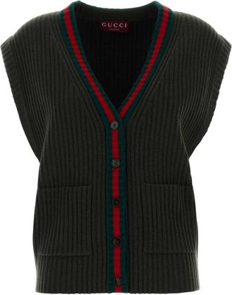 Gucci Black V-Neck Sleeveless Sweater