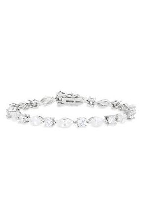 Nordstrom Rack Mixed Cubic Zirconia Tennis Bracelet in Clear- Silver at Nordstrom Rack